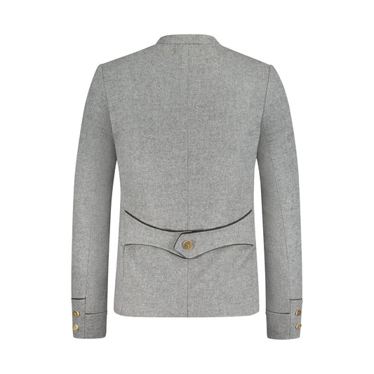 Premium Men Lederhosen Grey Wool Jacket