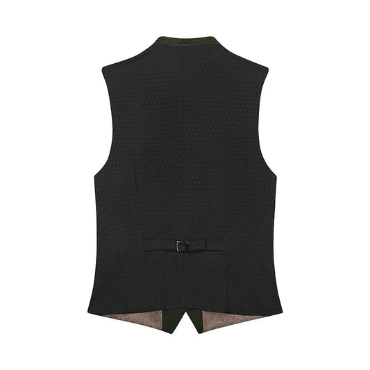 Black vest with a belt on a white background