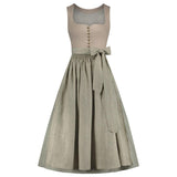 Beige dress with a belt on a white background