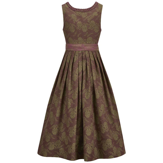 Patterned dirndl dress on a white background