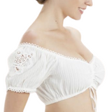 Women's Off Shoulder Dirndl Blouse Elegant Traditional White
